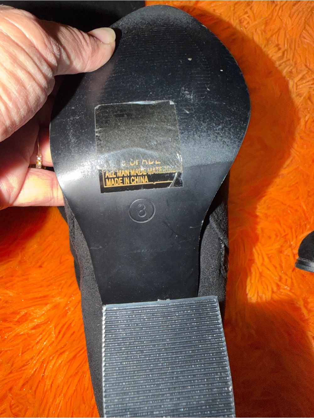 Agl Black Suede Mid-Calf Block Heel Boots - Picture 7 of 7